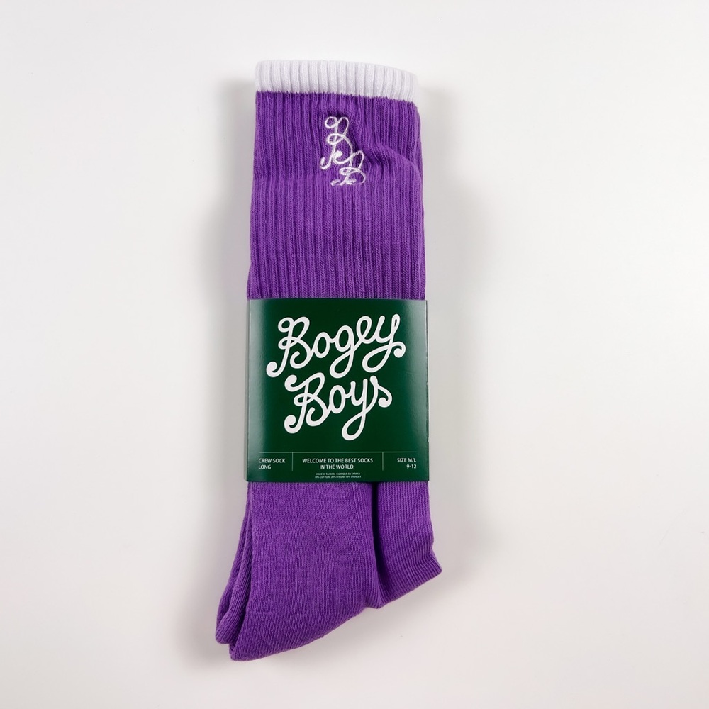 Bogey boys by macklemore socks mens size m/l 9-12 essential grape jam crew long